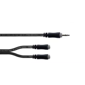 Cordial 14883 3,5 mm stereo Y-adaptera kabelis, 1x Jack vīrišķais uz 2x Jack sievišķie, 0,3 m, melns