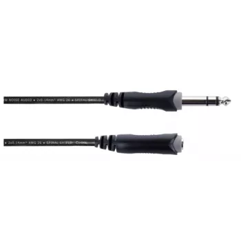 Cordial 14826 6,3 mm stereo jack pagarinājuma kabelis 10 m, melns