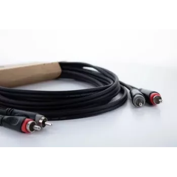 Cordial 14838 RCA stereo audio kabelis 6m melns PVC twin (2x RCA male to 2x RCA male)