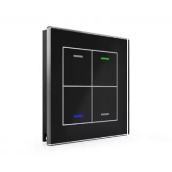 MDT Glass Push-button II Light 4-fold RGBW Black BE-GTL4TS.01S
