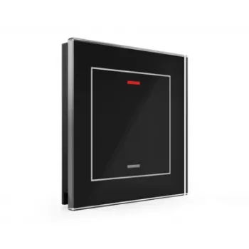 MDT Glastaster II Light 1-gang RGBW melns KNX stikla spiedpoga ar temperatūras sensoru BE-GTL10S.01S