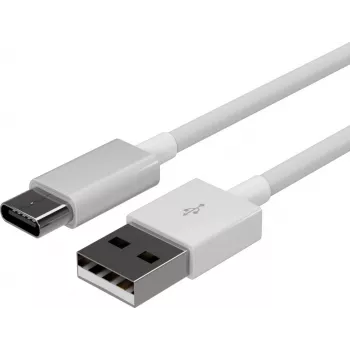 FLEXLINE FL31-13043 USB-A uz USB-C uzlādes un datu pārraides kabelis, 2.0, ABS, balts, 2m