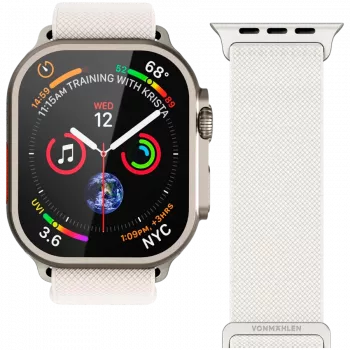 VONMÄHLEN Classic Nylon Loop siksniņa Apple Watch 40/41/42mm, krēmkrāsā