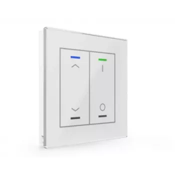 MDT BE-GTL2TW.C1 Glass Push Button II Light 2-fold RGBW ar temperatūras sensoru, balts, KNX