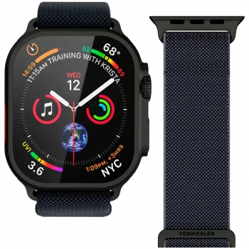 VONMÄHLEN Classic Nylon Loop Apple Watch 38/40/41mm, Navy Black