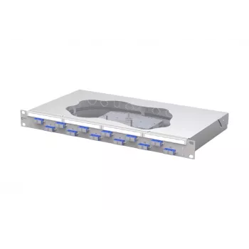 METZ CONNECT OpDAT fix šķiedru optikas savienojumu panelis, 12x SC-Duplex OS2, 1U, gaiši pelēks 150459E212-F