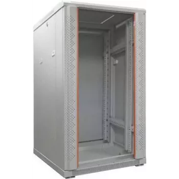 IT-BUDGET 19 inch Tīkla skapis SRK - 22U - 600x600 mm - Stikla/Tērauda durvis - Samontēts - Gaiši pelēks 99ITB19SRK2266GGNM