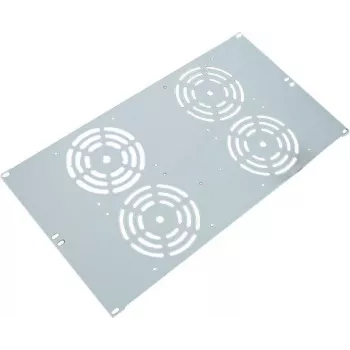 IT-BUDGET 19 inch 6U ventilācijas panelis 4 ventilatoriem 120x120 mm gaiši pelēks 90ITBSRK19XNOFAN4G