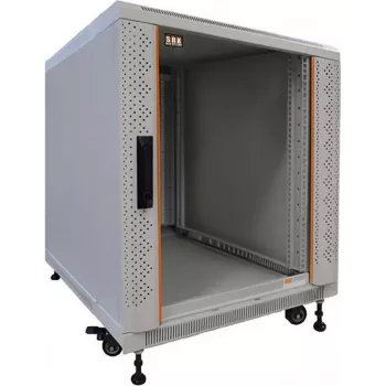IT-BUDGET 19 inch Tīkla skapis SRK 12U 600x800 mm gaiši pelēks, izjaukts, ar stikla/tērauda durvīm