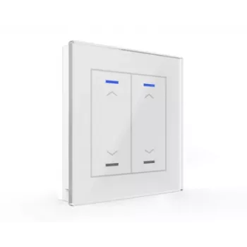 MDT BE-GTL20W.A1 Stikla spiedpoga II Light 2-kāršu RGB-W balta žalūziju/aizkaru vadība