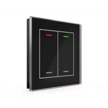 MDT Glass Push-button II Light 2-gang RGBW melns BE-GTL20S.01S