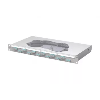 METZ CONNECT Splice Patch Panel 12xSC Duplex OM3, 1U, gaiši pelēks 150455BA12-F