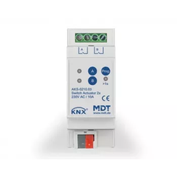 MDT KNX komutācijas aktulators 2 kanālu, 2TE REG, 10A, 230V AC AKS-0210.03