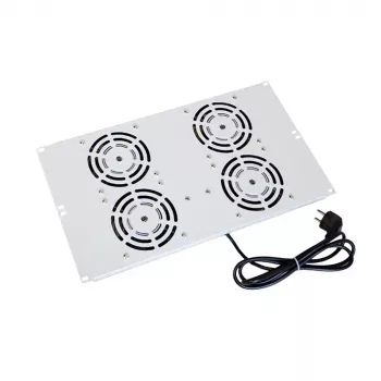 IT-BUDGET jumta ventilācijas bloks SRK stāvskapjiem - 4 aktīvie ventilatori - 640 m³/h - termostats - slēdzis - gaiši pelēks 90ITB19SRKXFAN4G
