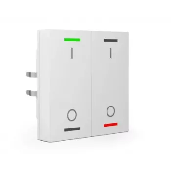 MDT BE-TAL55T2.B1 KNX spiedpogas sensors, 2-kārtīgs, ar RGBW apgaismojumu un temperatūras sensoru, tīri balts, spīdīgs
