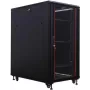 IT-BUDGET 19 collu serveru skapis SRK - 27U - 800x1000 mm - stikla/tērauda durvis - kabeļu kanāli - izjaukts - melns 90ITB19SRK27810GSN