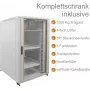 IT-BUDGET 19 inch Server Rack SRK komplekts - 27U - 800x1000 mm - stikla/tērauda durvis - 4 aktīvie ventilatori - PDU - plaukti - Flatpack - gaiši pelēks 90ITB19SRK27810GG