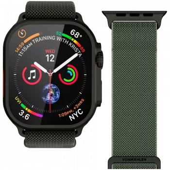 VONMÄHLEN Classic Nylon Loop 40, 41, 42mm One Size, Olīvzaļš Melns