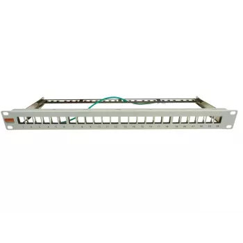IT-BUDGET 19 inch 24 portu Keystone patch panelis, 1U, neapkārtots, gaiši pelēks 90ITBMT24PORTG