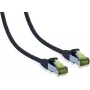 IT-BUDGET Vollkupfer Premium Patchkabel Cat.6A ar Cat.7 izejas kabeli, 600 MHz, bez halogēniem, PoE+, 10 Gbit, melns, 3 m 90ITB6A7PK3S