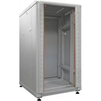 IT-BUDGET 19 inch Tīkla skapis SRK - 18U - 600x800 mm - Stikla/Tērauda durvis - Išjaukts - Gaiši pelēks 90ITB19SRK1868GGN