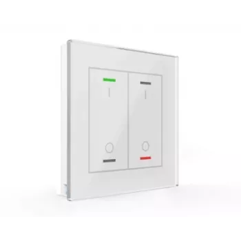 MDT BE-GTL2TW.B1 Glass Push Button II Light 2-kāršu RGBW ar temperatūras sensoru, balts