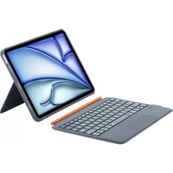 DIGISTOR HK Inateck KB04122 klaviatūras maciņš ar skārienpaliktni iPad 11 inch A16 / Air M3-M2 / Pro, noņemams, ar apgaismojumu, QWERTZ vācu izkārtojums, grafīta pelēks