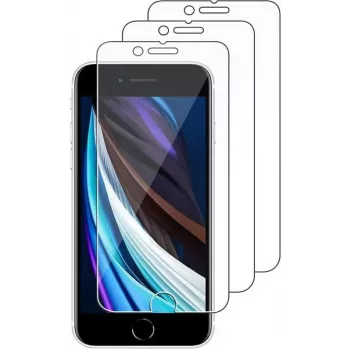 JETech rūdītā stikla ekrāna aizsargs iPhone SE 3/2 (2022/2020) 4,7 collas - 3 gab., 9H, 2.5D, savietojams ar maciņu