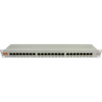 IT-BUDGET 19 collu Business Patch Panel Cat.6A ekranēts 24 portu 1U PoE+ ar putekļu aizbīdņiem, gaiši pelēks 90ITBPP6ASSG