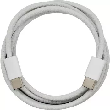 PowerRay USB-C uz USB-C datu un uzlādes kabelis, 60W PD, neilona pīts, 1m, balts, bez iepakojuma 4260357351156
