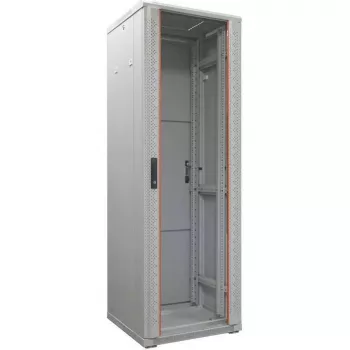 IT-BUDGET 19 inch Server Rack SRK 42U 600x1000 mm stikla/masīva durvju Flatpack gaiši pelēks 90ITB19SRK42610GGN