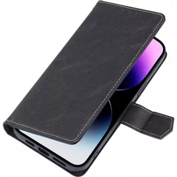 CYOO Premium BookCase maciņš ar maksu Apple iPhone 14 Pro Max - melns CY122794