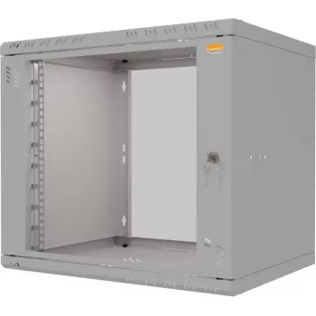 IT-BUDGET 19 collu sienas skapis TAUNUS 9U 450mm dziļums ar stikla durvīm, gaiši pelēks 90ITB19945GG