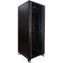 IT-BUDGET 19-serveru skapis SRK 42U 800x1000 mm ar stikla/tērauda durvīm, melns, salikts