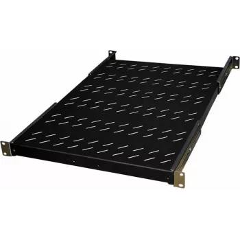 IT-BUDGET 19 inch fiksēts plaukts / aprīkojuma paplāte - 150 kg slodzes izturība - 650 mm dziļums - dziļumā regulējams stiprinājums - melns (90ITB19FBX650S)