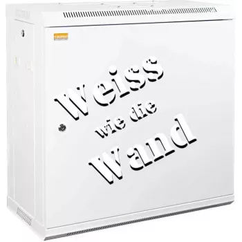 IT-BUDGET 19 inch sienas tīkla skapis SWA - 12U - 600x300 mm - tērauda durvis - noņemamas sānu malas - piederumu komplekts - tīri balts (90ITB19WS1263MW)