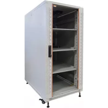 IT-BUDGET 19 inch Tīkla skapis SRK pilns komplekts 22U 600x800mm ar stikla priekšdurvīm, gaiši pelēks 99ITB19SRK2268GGM