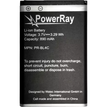 PowerRay PR-BL4C 890 mAh Li-ion akumulators Nokia 6300, vairumtirdzniecības iepakojumā