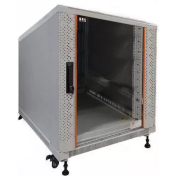 IT-BUDGET 19 collu serveru skapis SRK 12U 600x1000 mm ar stikla priekšdurvīm, gaiši pelēks 90ITB19SRK12610GGN