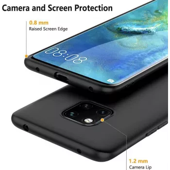 CYOO Premium šķidrā silikona apvalks Huawei Mate 20 Pro - melns