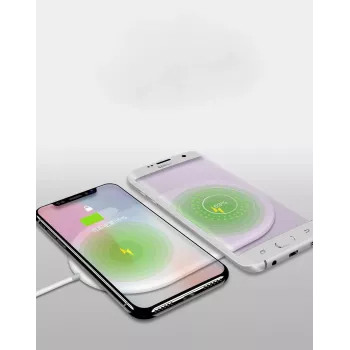 CYOO CY120899 Mini divu telefonu bezvadu uzlādes paliktnis - balts - Qi standarts