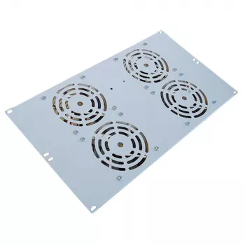 IT-BUDGET klusā 19 inch ventilatoru iekārta 6U, 4 ventilatori, 430 m³/h, gaiši pelēka (99ITB19SLUG)
