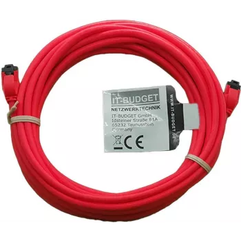 IT-BUDGET Vollkupfer Premium Patchkabel - Slim AWG 28 - Cat.8.1 - 2000 MHz - halogenfrei - PoE+ - 40GBit - rot - 5 m (90ITBSLIM81PK5R)
