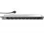 LIEBERNETZ Silence Rack 19 inch 9 vietu pagarinātājs, 2m kabelis, melns/sudrabs 90LNSDL199S