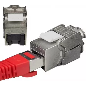 IT-BUDGET RJ45 Business Keystone modulis Cat.6A ekranēts, bez instrumentiem, mazs izmērs ar putekļu aizbīdni PoE+ (90ITBKM6ASS)