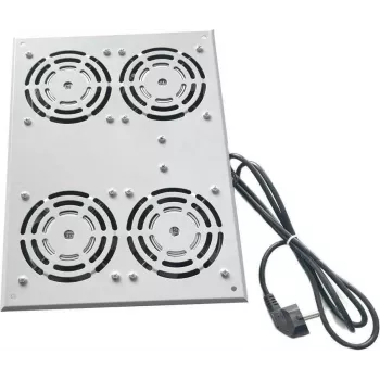 IT-BUDGET ventilatora bloks SRK stāvskapjiem - 4 aktīvie ventilatori - 640 m³/h - termostats - slēdzis - gaiši pelēks (90ITB19SRKFAN4G)