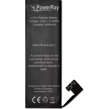 PowerRay akumulators PR-616-0611 iPhone 5, 1440 mAh, vairumtirdzniecības iepakojums