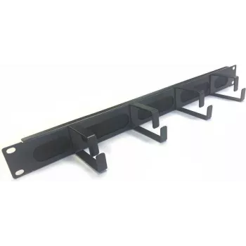 IT-BUDGET 19 collu kabeļu pārvaldības suku panelis 1U ar 4 metāla kabeļu skavām 44x70 mm melns 90ITBKDFPMB1HES