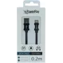 PowerRay USB-A uz Lightning datu/uzlādes kabelis 0,2 m tekstila melns PR-DCUL020TBK