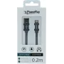 PowerRay USB uz Lightning datu kabelis 0,2 m, tekstila pelēks PR-DCUL020TGY